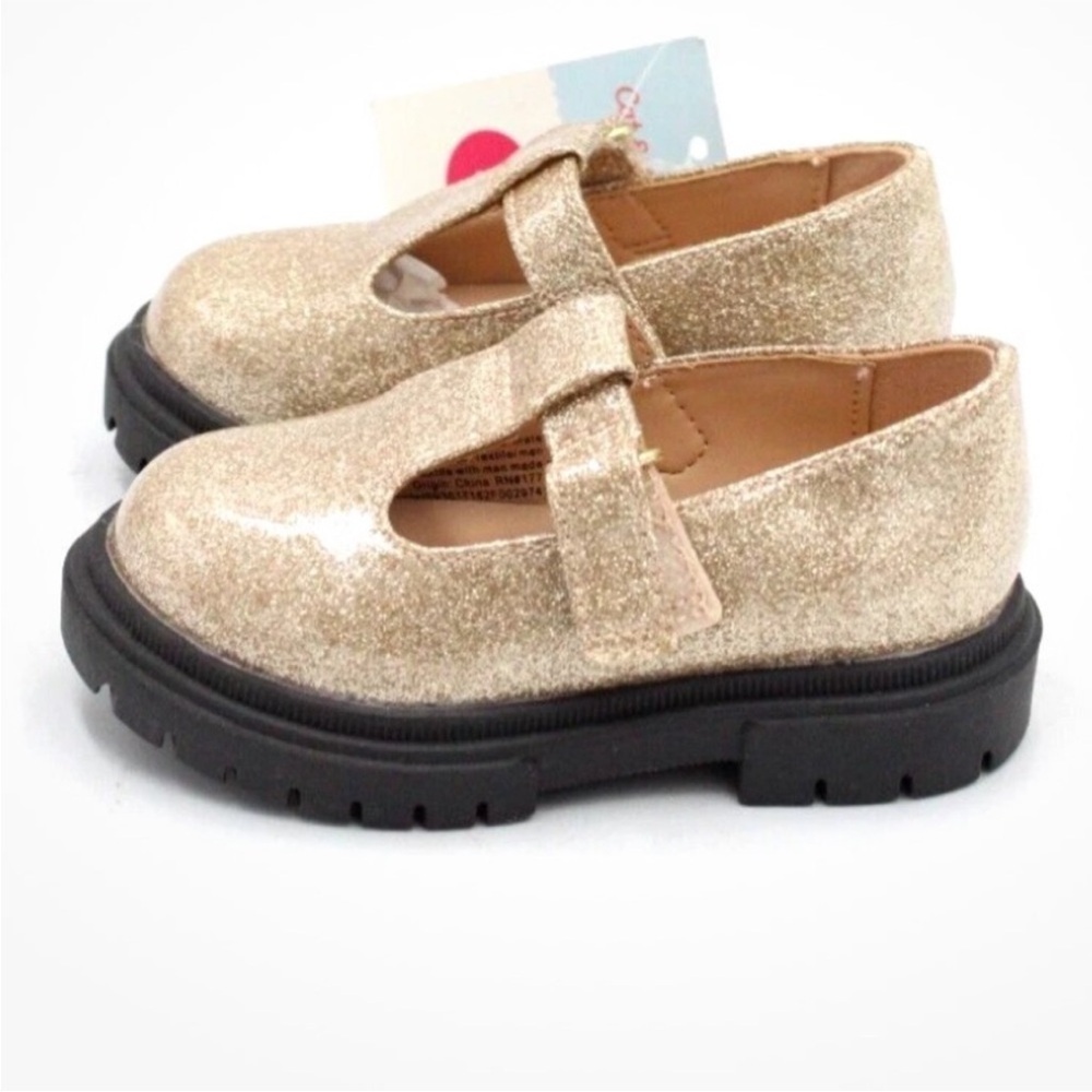 Cat & Jack Gold Glitter Dress Shoes - Picture 4 of 4